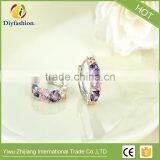 Latest Design Jewelry Copper Material Gold Plated Cubic Zirconia cz Stud Earrings thumbnail-6