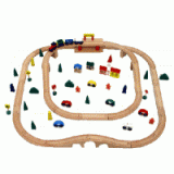 wooden track&train set