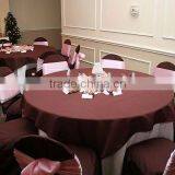 Chocolate Wedding Tablecloth and 120" 100%polyester Table Cover and Banquet Chair Cover