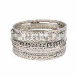 Fashionable Multi Layers Golden Plated Elegant Diamond Metal Bangles and Charm Bracelets thumbnail-5