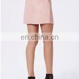 2015 Pink Mature Woman Leather Skirt Asymmetric Mini Skirt thumbnail-3