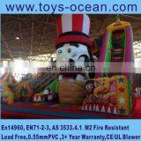 Big Inflatable Circus Troup Bouncer Playground With Open Mouth EN14960