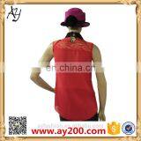 Chiffon Collar Sleeveless Shirt/women High Quality Shirts thumbnail-1
