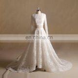 Stunning Design Long Sleeve Soft Lace Lies A-line Wedding Dress With Chapel Train