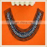 Custom Fashion Black Beaded Trim With Mesh thumbnail-1