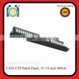 Fast delivery 1U 19 Inch RJ45 48 port krone UTP CAT.6 Patch Panel
