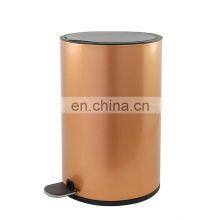 8L 12L Thin Lid Pedal Bin Bathroom Decorative Foot Pedal Bin Without Handle Indoor Soft Close Metal Waste Bin thumbnail-2