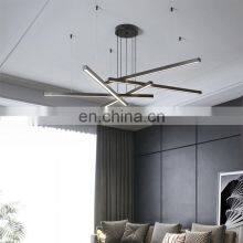 Golden Liner Led Pendant Ceiling Light Golden Simple Handling Lamp Living Room Decorative Pendant Lamp Office Lighting thumbnail-4