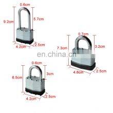Hardened Steel Shackle Brass Cylinder Long Shackle Lock With Keys Laminated Padlock thumbnail-3