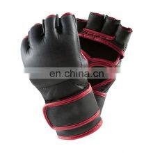 Wholesale Price High Quality Half Finger MMA Muay Thai Real Cowhide Leather Boxing Gloves thumbnail-3