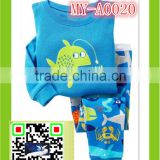 2015 animal pajamas whale printed kids clothes for 2-7 years girls and boys MY-A0020
