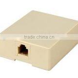RJ45/RJ11 Telephone RJ45 8P8C Telephone Rosette Box Ivory ColorSurface Box