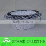 Set of 3 Bowl Shape Handmade Paper Rope Woven Basket thumbnail-1