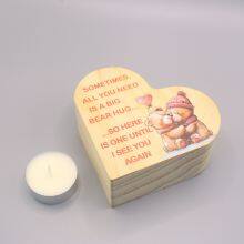 Heart Shaped Candle Holder Wooden Ornaments thumbnail-3