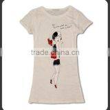 Ladies t Shirt From China Slim Fit t Shirt White thumbnail-2