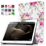 Ultra slim pu leather tri-fold case for Huawei MediaPad M2 10.0 with multiple view angles