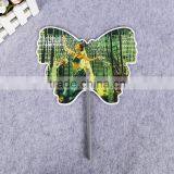 Butterfly Shape Custom Plastic Hand Fan pp Plastic Advertising Fan Handle Fan