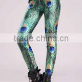 2014 Fashion Princess Digital Printing Stretch Peacock Spandex Fabric Legging thumbnail-1