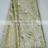 Red Wedding Dress Making Lace Lastest Style Korea Silk Lace Fabric New Sample With Sequins thumbnail-2