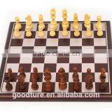 Simple Style Wooden Folding Chess Game Set With King Height 7cm