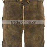 Herren Trachten Lederhose Bundhose Kurz Mit Tragern Aus Rindveloursleder in Hellbraun thumbnail-2