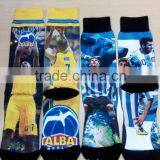2016 popular wholesale custom digital printing sport socks for men