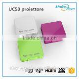 In Stock!!!UNIC Cheap and High Quality Mini DLP Short Focal HD Projector Micro USB Projectors for Laptop thumbnail-6