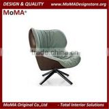 MA-SD109 Modern Hotel Lobby Chair Wood Base Leather Lounge Chair