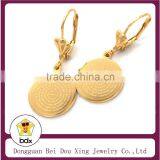 Top Quality Stainless Steel Gold-Tone Round Religious Serenity Bible Cross Lord's Our Father Jesus Prayer Spanish Hook Earrings thumbnail-1