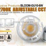 0-100% Dimming Pretty Well Compatible With ELKO,IPAS and NAMRON Dimmer Color Changed Gu10 Cob Led Light 6watt thumbnail-2