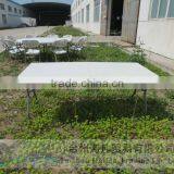 Durable 152cm Plastic Folding Dining Table and Chair for Restaurant/high Quality Adjustable Plastic Dining Table thumbnail-6