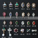 no fading color high opal rhinestone crown pearl setted crown oval pending metal charm for nail art
