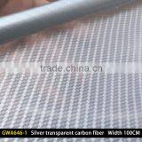 GWA646-1 Width 100CM Silver Transparent Carbon Fiber Water Transfer Printing Film Hydro Printing Factory