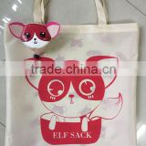 Novelty shopping bag Cute animals folded ripstop tote bag, foldable nylon eco bag