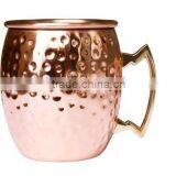 Mule Copper Barrel Mug 16 Oz. - Pure Hammered Solid Copper Barrel Mug, Handmade With Solid Brass Handle. NO Inner Lining and Tar thumbnail-1