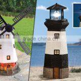 SOLAR POWERED LIGHTHOUSE GARDEN LIGHTHOUSE ORNAMENT WITH ROTATING LED thumbnail-2
