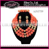 Nigerian Coral Wedding Jewelry Set AJS3759