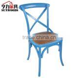 Classic Birch Wood Dining Chairs Cross Back Hotel Dining Chairs thumbnail-1