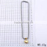 Fashion Accessories Latest Silver Stainless Steel Chain Gold Heart Pendant Necklace thumbnail-2