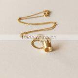 High Quality Silver and Gold Plated Princess Crown Pendant Necklace for Gril thumbnail-3