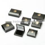 golden metal logo wooden coin box in metal highe