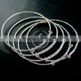65mm Diameter Brass Silver Plated Faceted Simple Adjustable Wiring Bracelet for Beading 1900075 thumbnail-1