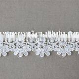 Good Price Water Solouble Lace Flower Trim With 6cm in White Polyester Embroidery Lace for Dress thumbnail-2