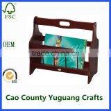 Rustic Wood Rack Classic Wooden Magazine Rack