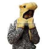 Long Plush Scarf Glove Animal Hat With Paws thumbnail-3
