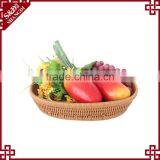 Supermarket Decorative Plastic Rattan Woven Basket for Fruit Display