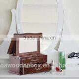 2016 Hot Sell Custom Wooden Jewelry Box Brown Jewelry Case for Women Love thumbnail-1