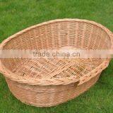 Natural Oval Wicker Dog Bed Basket thumbnail-2