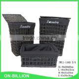 Wholesale Black Wicker Laundry Basket in Bulk thumbnail-3