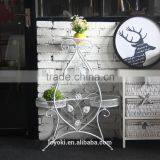 White Iron Flower Pot Rack Home Garden Decoration Patio Plant Pot Display Stand Bonsai Holder thumbnail-1